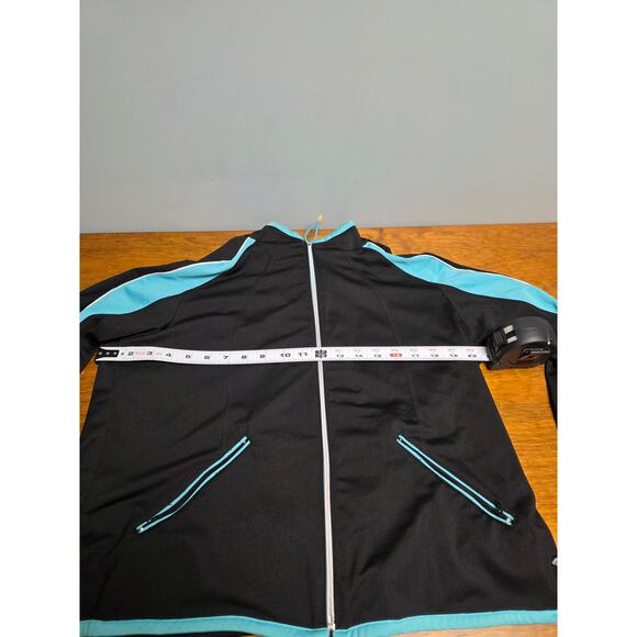 Oleg Cassini Black & Blue Sweatsuit Women's XL Athleisure Jogging Runner Warm - Picture 13 of 16